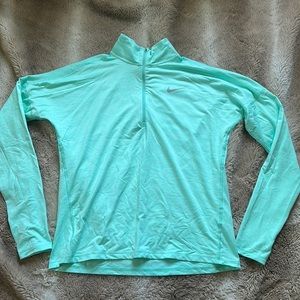 Teal Nike quarter zip, size small.